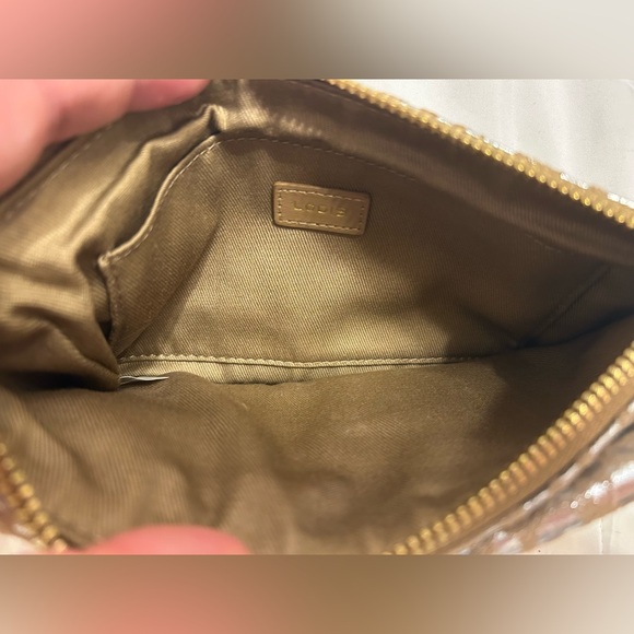 LODIS Suede & Leather Convertible Crossbody Silver and Gold Leopard Prin… - Picture 8 of 11